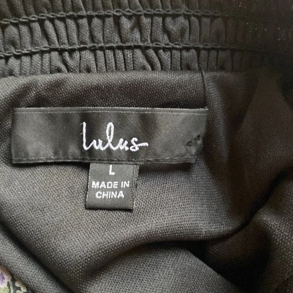 NWOT Lulus: Evalina Black Floral Print Mock Neck Maxi Dress Large - Picture 11 of 12